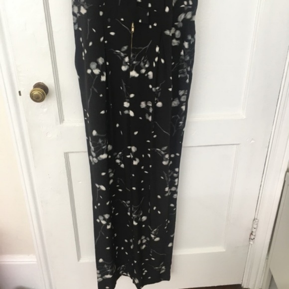 A.L.C. silk black digital floral jumpsuit - Picture 6 of 7